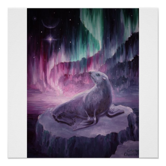 Sad lonely seal poster (Front)