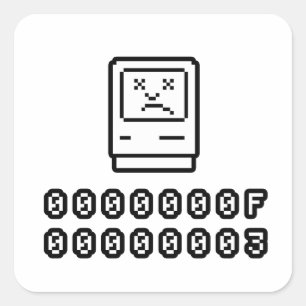 Sad Mac Square Sticker