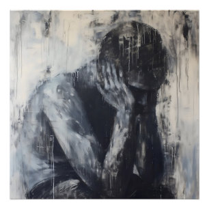 Sad Man Abstract Art Photo Print