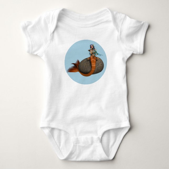 Sad Mermaid Baby Bodysuit (Front)