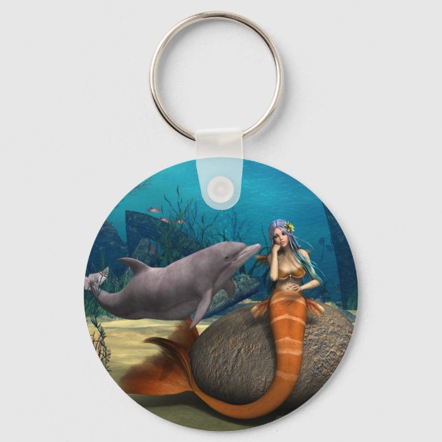 Sad Mermaid Key Ring (Front)