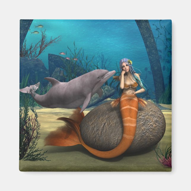 Sad Mermaid Magnet (Front)