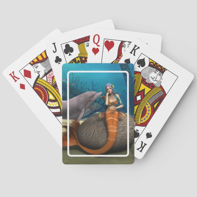 Sad Mermaid Playing Cards (Back)
