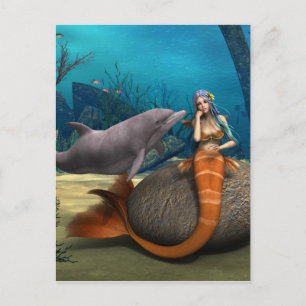 Sad Mermaid Postcard