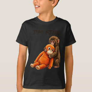Sad monkey punch meme with an orange toy i'm fine T-Shirt