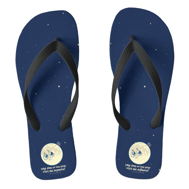 Sad Moon Flip Flops (Footbed)