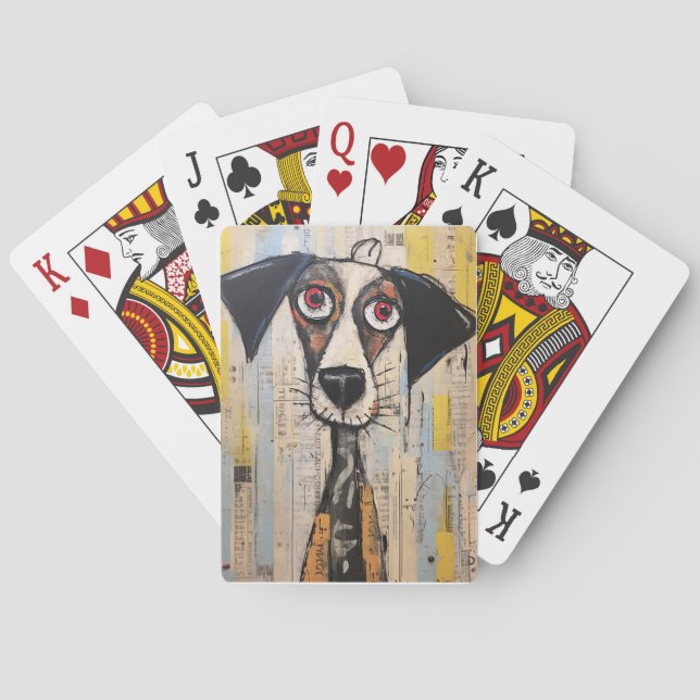 Sad Mutt Large Eyes Painted  Playing Cards (Back)