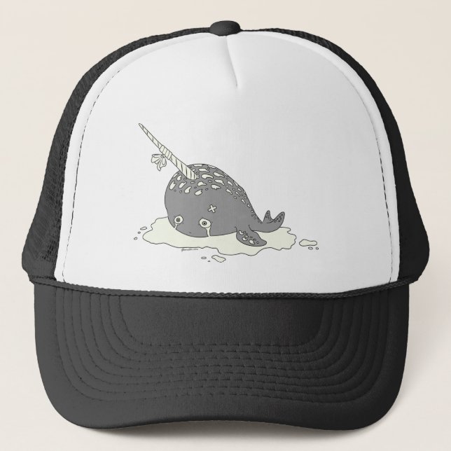 Sad Narwhal Trucker Hat (Front)