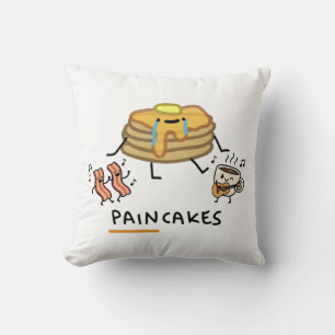 Sad Paincakes - Funny Breakfast Food Pun & Kawaii Cushion