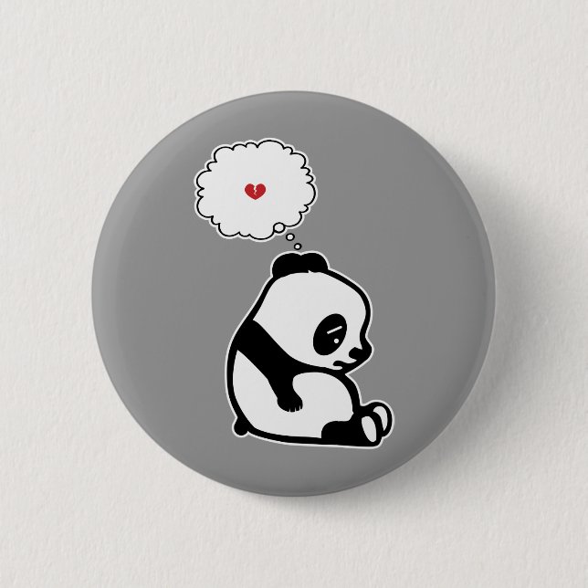 Sad Panda 6 Cm Round Badge (Front)