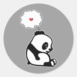 Sad Panda Classic Round Sticker