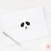 Sad panda face classic round sticker (Envelope)