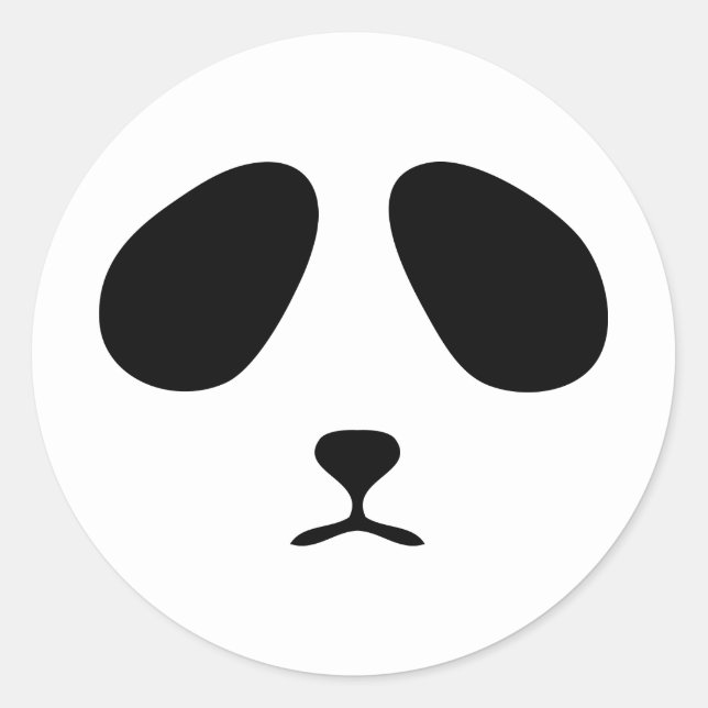 Sad panda face classic round sticker (Front)