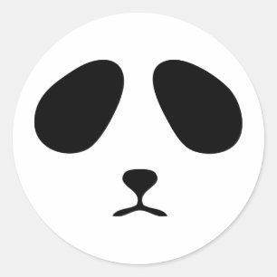 Sad panda face classic round sticker