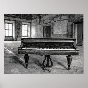 Sad piano front view poster