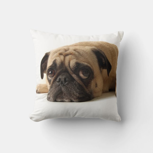 Sad Pug Cushion (Front)