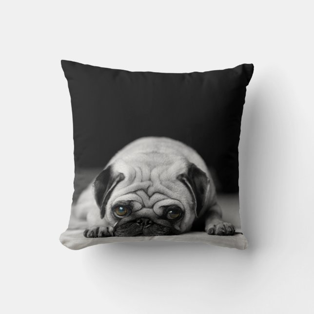 Sad Pug Cushion (Front)