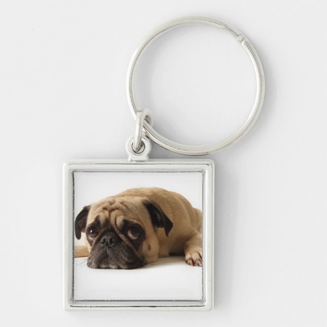 Sad Pug Key Ring (Front)
