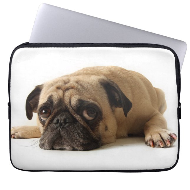 Sad Pug Laptop Sleeve (Front)