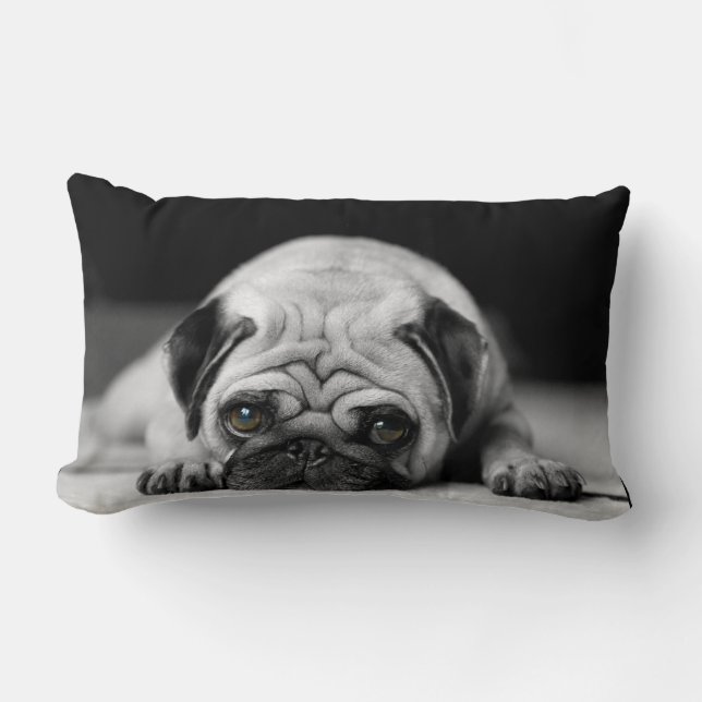 Sad Pug Lumbar Cushion (Front)