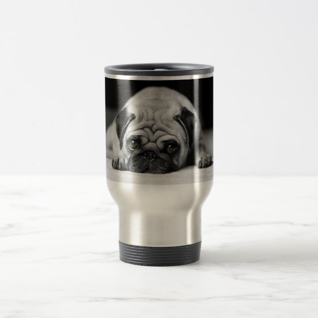 Sad Pug Travel Mug (Center)