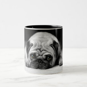 Sad Pug Two-Tone Coffee Mug