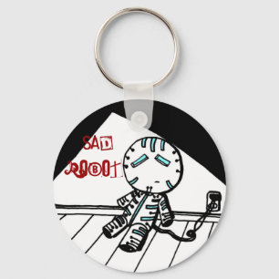 Sad Robot Keychain