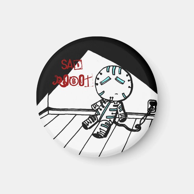 Sad Robot Magnet (Front)