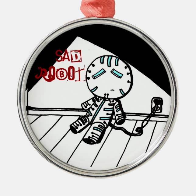 Sad Robot Ornament (Front)