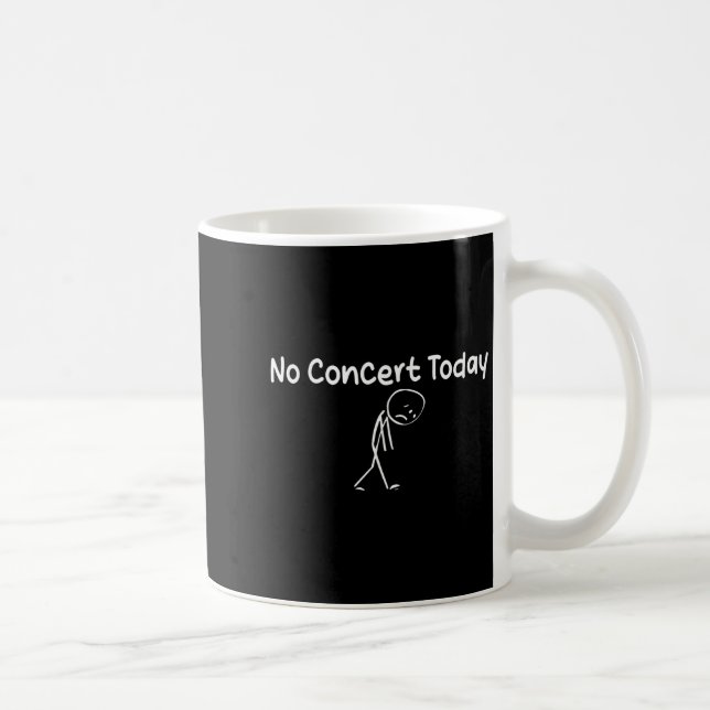 Sad Stick Figure Music Lovers No Concert Today  Coffee Mug (Right)