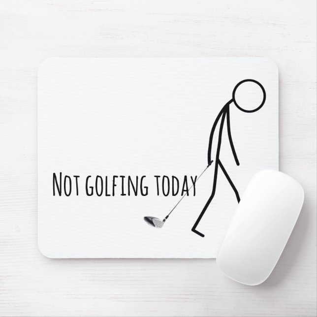 Sad Stickman for Golfer Mouse Mat (With Mouse)