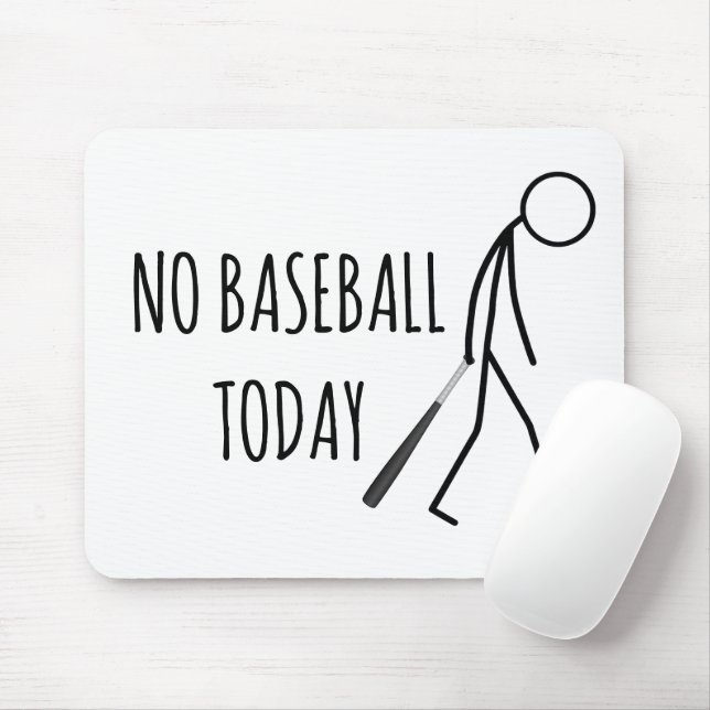 Sad Stickman with Baseball Bat Mouse Mat (With Mouse)