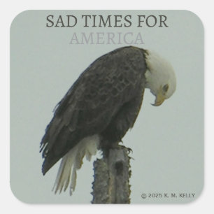 SAD TIMES FOR AMERICA - SQUARE STICKER