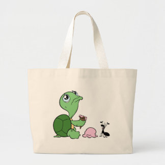 Sad Turtle Happy Ant Large Tote Bag