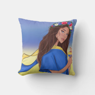 Sad Ukraine Woman  Cushion