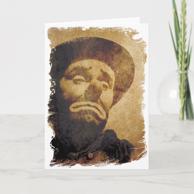 Sad Vintage Circus Clown Card (Front)