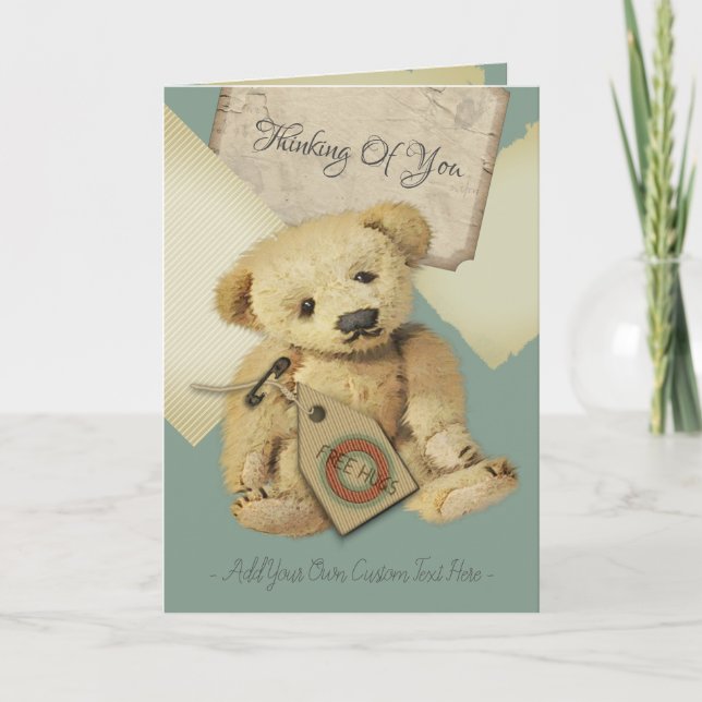 Sad Vintage Teddy Bear Card (Front)