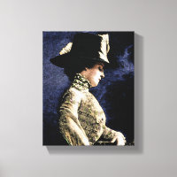 Sad Vintage Victorian Woman with Feather Hat