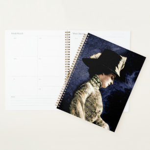 Sad Vintage Victorian Woman with Feather Hat Planner