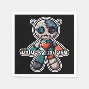 Sad VOODOO Doll Bear UNLUCKY in LOVE Napkin