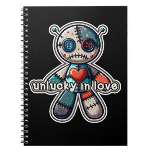 Sad VOODOO Doll Bear UNLUCKY in LOVE Notebook