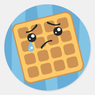 Sad Waffle Classic Round Sticker