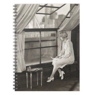 Sad woman staring out window1940s, woman, vintage, notebook