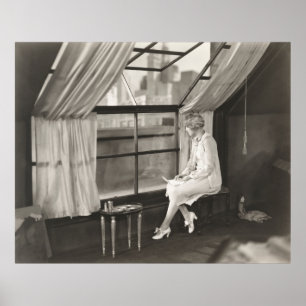 Sad woman staring out window1940s, woman, vintage, poster