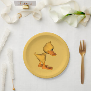 Sad Yellow Duck Paper Plate