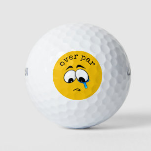 Sad Yellow Emoji Golf Balls