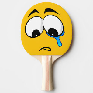 Sad Yellow Emoji Ping Pong Paddle