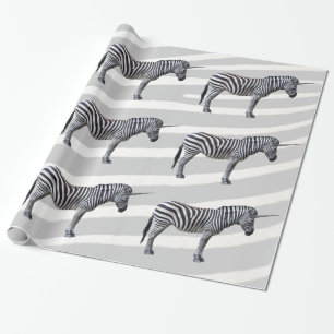 Sad Zebra Unicorn Wrapping Paper