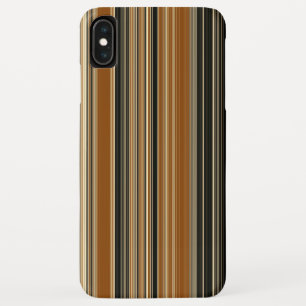 Saddle Brown and Black Striped Pattern iPhone XS Max Case