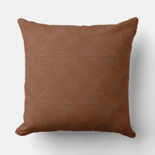 Saddle Brown Diamond Pattern Cushion